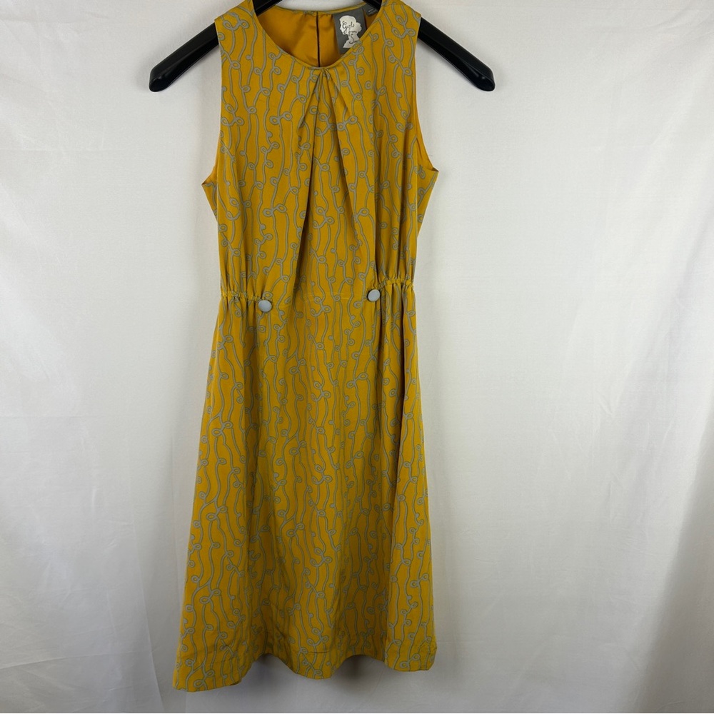 Anthropologie girls from savoy silk dress Yellow size 2 read
